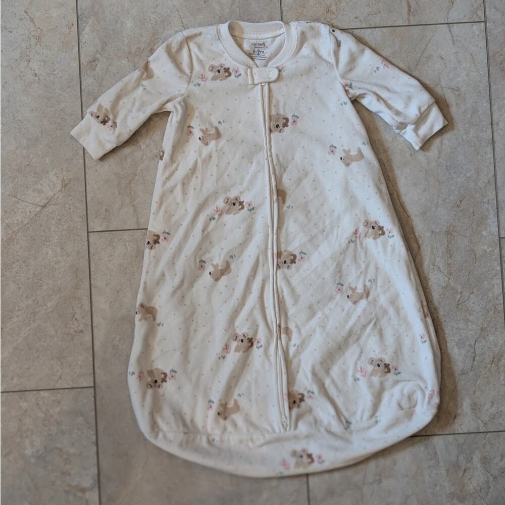 Cozy Carter's Girls 6-9M Fleece Koala Floral Sleep Sack